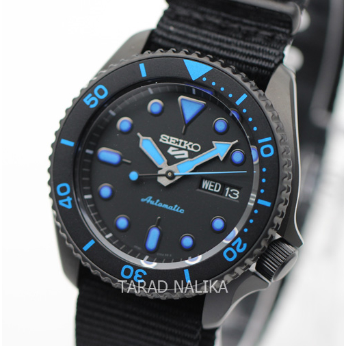นาฬิกา SEIKO 5 Sports New Automatic SRPD81K1 (ฺ์BlackBlue) สายผ้า