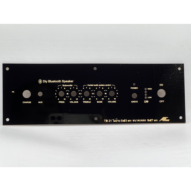 เพลทลำโพงบูลทูธอะคิลิก ZK-TB21 ไม่ย้าย เจาะวัตแบตเลือกเม็ดไฟ แผ่นหนา3มิล ช่องเพลท5*23cm ขนาดเพลททั้งหมด9*27cmสวิชต์12มิล