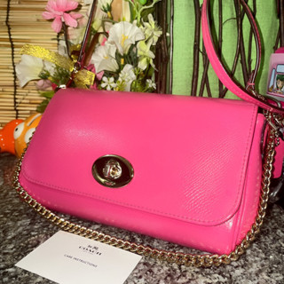 กระเป๋าสะพายหนังแท้ Coach แท้ Ruby 8” สีชมพูเข้ม