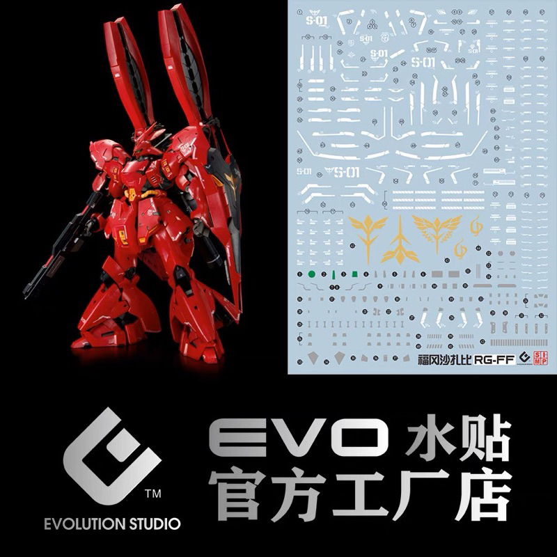 🟥ดีคอลน้ำ EVO RG 29 Decal RG 1/144 MSN-04FF SAZABI FF เรืองแสงแบล็คไลท์