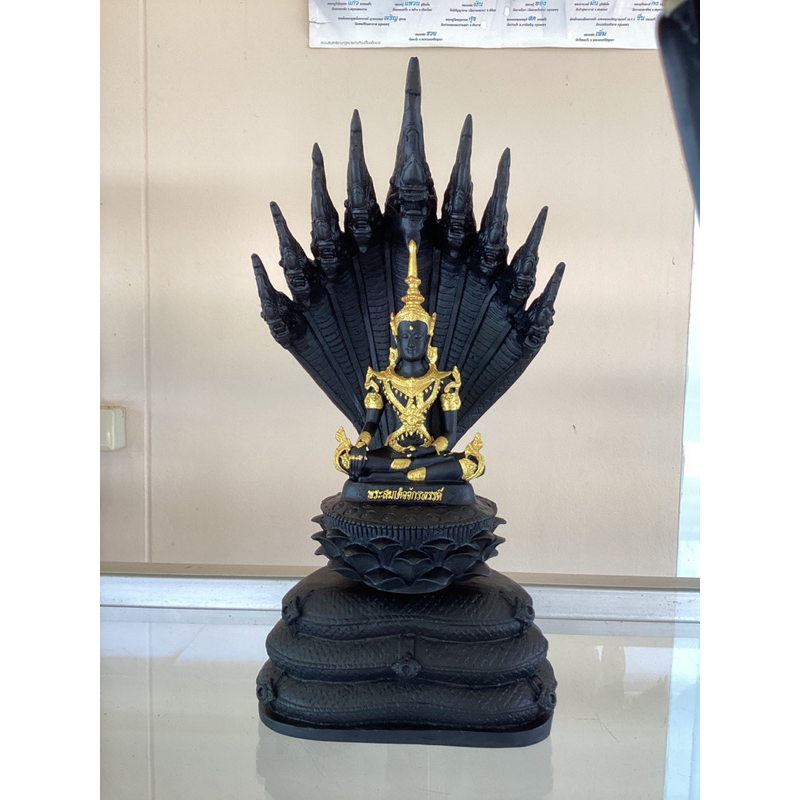 พระสมเด็จจักรพรรดิ์ ปางนาคปรก หล่อจากแร่เหล็กน้ำพี้แท้100% ฐานกว้าง 6 นิ้ว ,สูง 13 นิ้ว