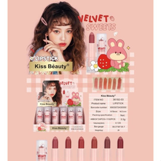 ⚡FLASH SALE⚡♡พร้อมส่ง์ Kiss Beauty Lip Stick No.36192-03 ลิปสติก โทนสีสวย ติดทน