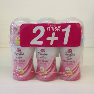 (2+1) Twelve PLUS Roll On LESS SHAVE Nourish (25 มล.X3) ทเวลฟ์พลัส โรลออน เลส เชฟ และนูริช