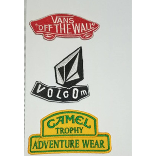 ตัวรีดเสื้อ งาน DIY ตัวปัก volcom ตกแต่งเสื้อผ้า 3 ชิ้น ตามรูป