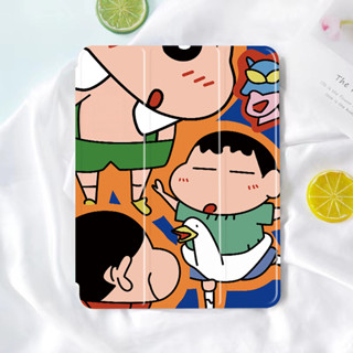 Crayon Shinchan เคสไอเเพด มีที่ใส่ปากกา โปร10 5นิ้ว gen6/7/8/9/10 แอร์1/2/3/4/5 เจน10 2 air10 9 9 7 2016/18/22 ipad case