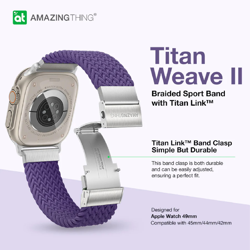 AMAZINGthing รุ่น Titan Weave II สายสำหรับ Apple Watch Series 1/2/3/4/5/6/7/8/9/10/11/SE/Ultra (42/44/45/46/49 MM) - รูปที่ 3