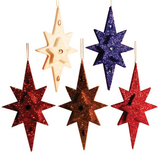 ของประดับ ของตกแต่งเทศกาลคริสต์มาส ดาว 8 แฉกติดดาวเล็ก 9 นิ้ว (90707-8)