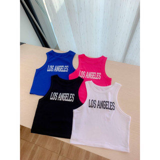 เสื้อกล้ามแขนเว้าสกรีนลาย los