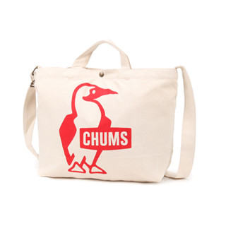 CHUMS BOOBY CANVAS SHOULDER สี RED - กระเป๋าผ้าสะพายข้าง กระเป๋าถือ