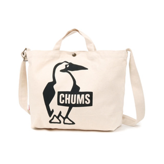 CHUMS BOOBY CANVAS SHOULDER สี BLACK - กระเป๋าผ้าสะพายข้าง กระเป๋าถือ