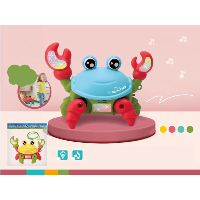 ของเล่นปูน่ารัก แบบมีไฟ พร้อมเสียงเพลง น่ารัก สําหรับเด็ก