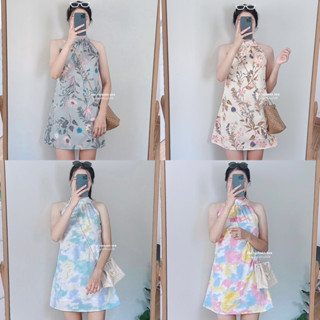 (ใส่โค้ด WKFDGA ลดทันที 45฿) Alis dress  ชุดเดรสผูกคอ  พิมพ์ลายสดใสน่าร้ากก