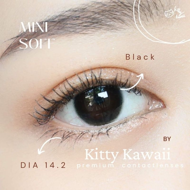 คอนแทคเลนส์ รุ่น Mini Soft/Soff Black/สีดำ มีค่าสายตา (0.00)-(-10.00)