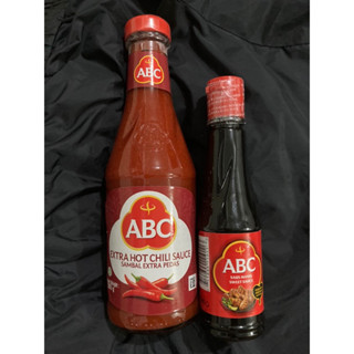 (ของใหม่พร้อมส่ง)ซอสพริกเผ็ดมากคู่กับซีอิ๊วหวานอินโดABC(Extra hot Chili Sauce Sambal Asli 395gwith ABC Kecap Manis135ml