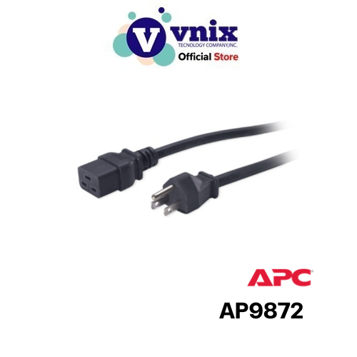 AP9872 APC Power Cord, C19 to 5-15P, 2.5m, Input cable 16A By Vnix Group