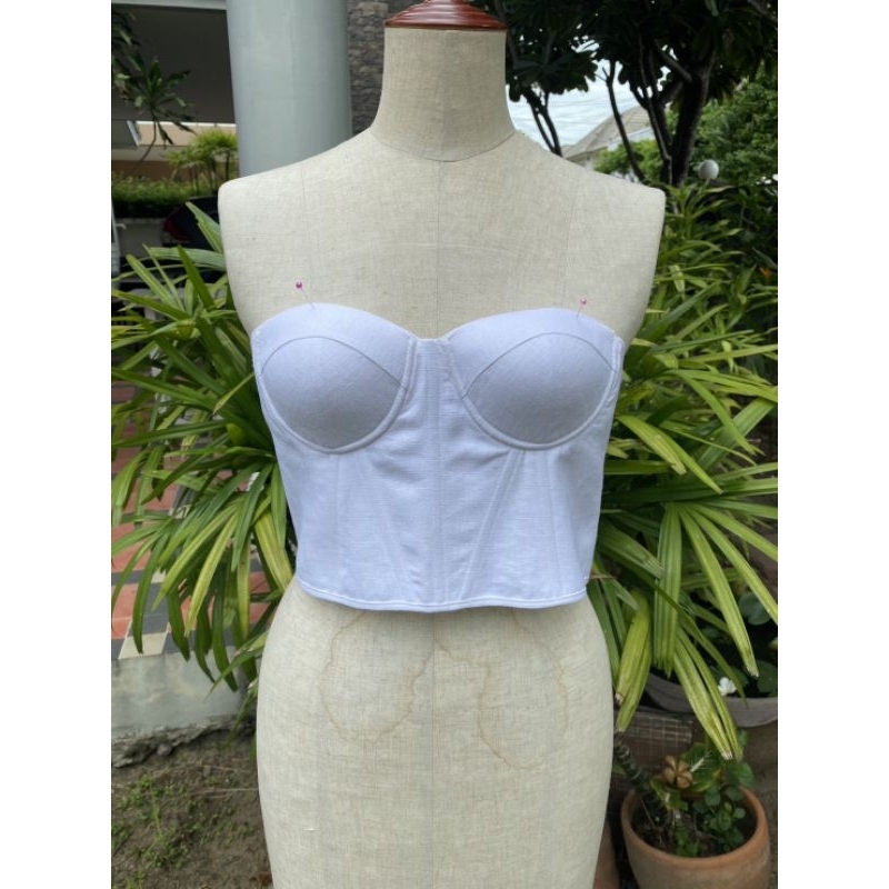 เกาะอก เสื้อคอร์เซ็ท ผ้าลินิน​แท้​100​% เสื้อ​ผู้หญิง​ ตัดเย็บ​ใน​ไทย​hipaholic​