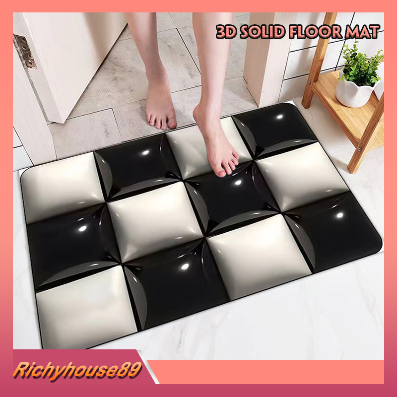 [ขายดีที่สุด]พรมเช็ดเท้า ลายการ์ตูน 3D ลายดอกไม้ 3มิติ พรมลาย 3มิติ กันลื่น สําหรับห้องครัว ห้องน้ำ 