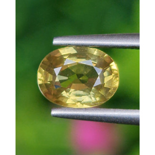 พลอย บุษราคัม Yellow Sapphire 0.97 กะรัต (Cts.) ดิบ Unheated พลอยแท้ อัญมณีมงคลประจําวันเกิด เครื่องประดับพลอย