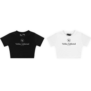 VELIKA “Double V” Baby Crop Tee [White]