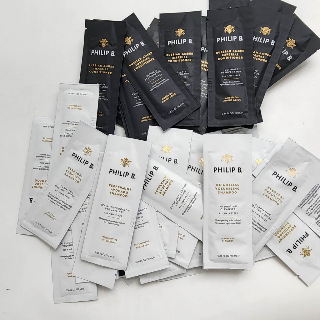 เหลือ 63-200 ฿ โค้ด (30WOW200) พร้อมส่ง Philip B. Shampoo & Conditioner 10 ml (ซอง)