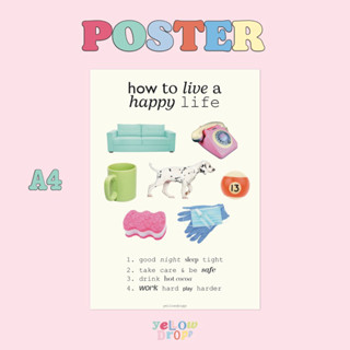 happy life A4 poster