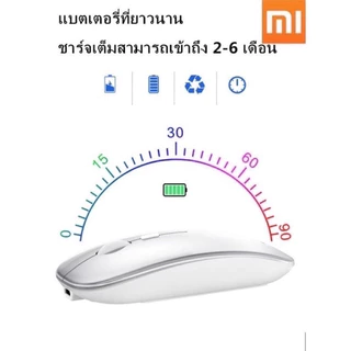 เมาส์บลูทูธไร้สาย เสี่ยวหมี่Bluetooth เสียบUSB ได้(แบตในตัว)2.4GHz เสียงเงียบ ความแม่นยําสูง