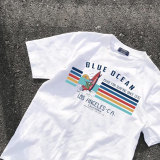 (พร้อมส่ง) เสื้อยืด BLUE OCEAN - ผ้า Cotton100%