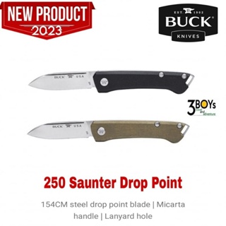 มีด Buck รุ่น 250 Saunter Drop Point  มีดขนาดกระทัดรัด เหล็ก 154CM / Slip Joint ด้ามจับ micarta สวย คลาสสิค ผลิต อเมริกา