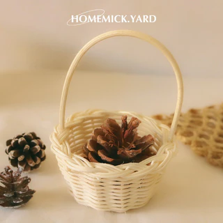 homemick.yard🤎 ตะกร้าหวายไส้ขาว กลุ่มขนาดเล็กราคาไม่เกิน💯 สานแน่น ทรงสวย มีให้เลือกหลายทรง ตกแต่งห้อง มินิมอล