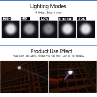 【COD】ไฟฉาย UltraFire 100000LM แบบชาร์จ T6 ไฟฉาย LED ไฟฉายยุทธวิธีไฟฉายสว่างพิเศษ 18650 ไฟทำงานแบบพกพาไฟฉายมินิกัน
