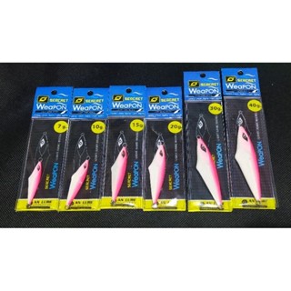 เหยื่อ จิ๊กกิ้ง jigging lure Secret weapon สีชมพูท้องเรืองแสง