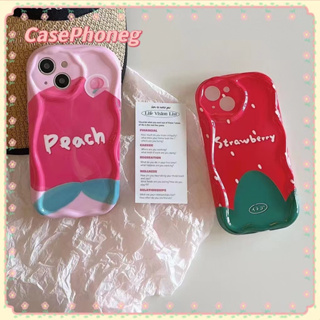 🍑CasePhoneg🍑ป้องกันการหล่น ขอบเต็ม iPhone 11 14 pro max สีชมพู สีแดง ความคิดสร้างสรรค์ แตงโม case for iPhone 12 13