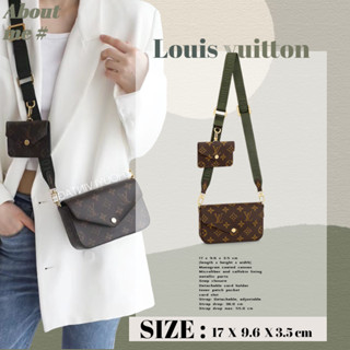 ✅หลุยส์วิตตอง✅ Louis Vuitton FÉLICIE STRAP &amp; GO กระเป๋าถือ LV กระเป๋าสะพายข้างผู้หญิงแบบ 3-in-1