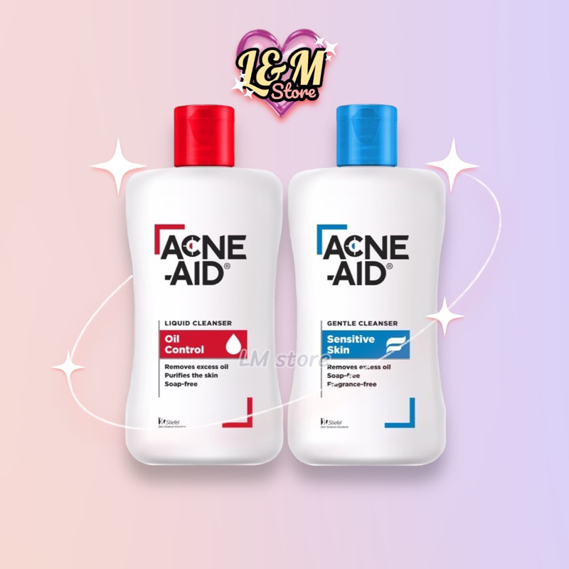 [เลือกสูตรได้] ACNE-AID LIQUID CLEANSER 100ml. / ของแท้ ฉลากไทย 100% แอคเน่เอด คลีนเซอร์ 100มล. สีแดง & สีฟ้า