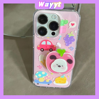 💖จัดส่ง24ชม💖iPhone 14 13 12 11 Pro Max เคส for เคสไอโฟน11 น่ารัก บางเบาพกพาง่าย แฟชั่น การ์ตูน แอปเปิล พร้อมขาตั้ง Case