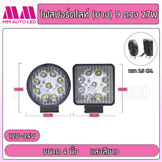 ไฟสปอร์ตไลท์(บาง)9ดวง 27W (1ชิ้น/กล่อง)