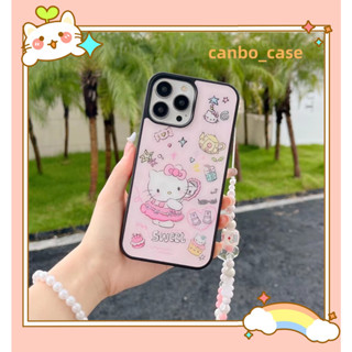 🎁ส่งของขวัญ🎁เคสไอโฟน สำหรับ 11 14 for iPhone Case 13 12 Pro Max การ์ตูน น่าสนใจ แมว โซ่มุก กันกระแทก เคสนิ่ม เคสโทรศัพท์