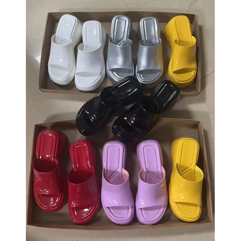 {พร้อมส่ง}รองเท้าส้นสีสันแบบตัวแม่ใส่สวยขายาวเพรียว #รุ่นสวม - รูปที่ 5