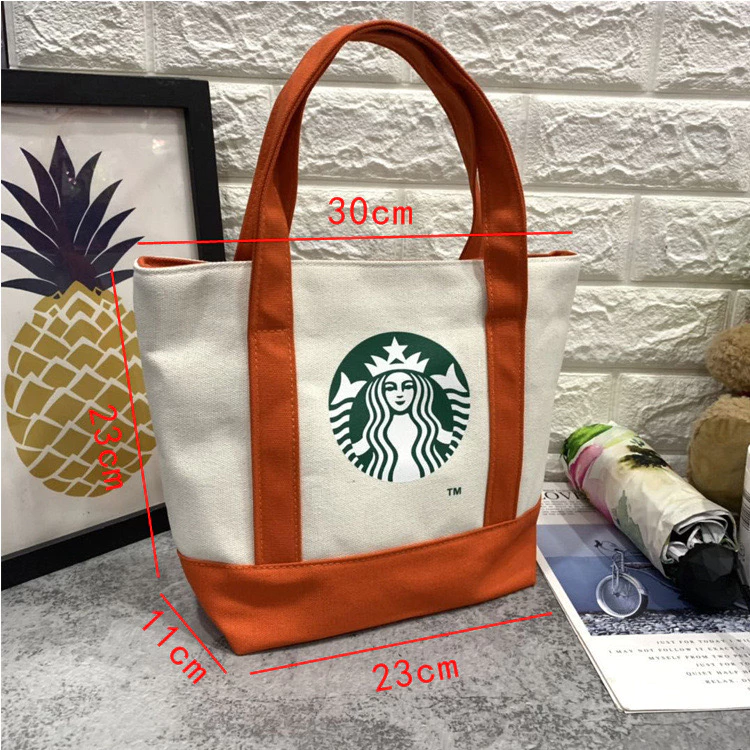 กระเป๋าผ้าแต่งแถบสีพิมพ์ลาย สตาบัค starbuck103 thumbnail 10