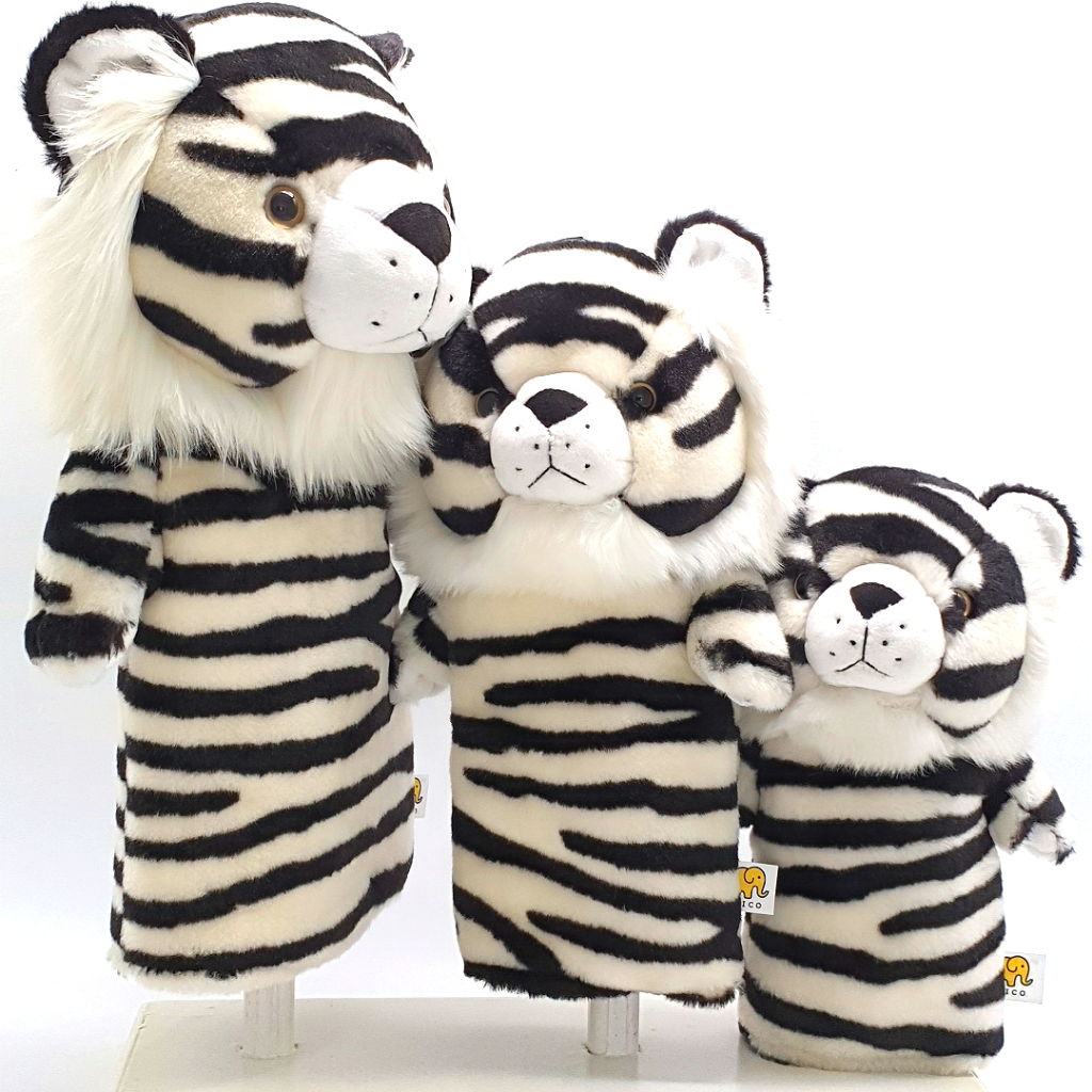 [WICO&Golf]Golf Club Cover Happy Family White Tiger Driver Wood Hybrid cover/ Golf Headcover Fits Standard 460cc Driver