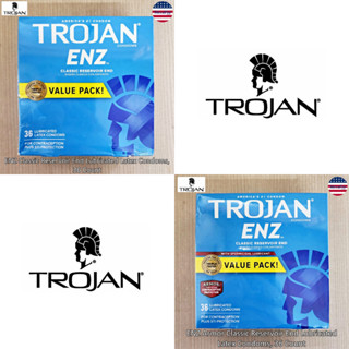 Trojan® ENZ Classic Reservoir End Lubricated Latex Condoms, 36 Count โทรจัน ถุงยางอนามัยหล่อลื่น