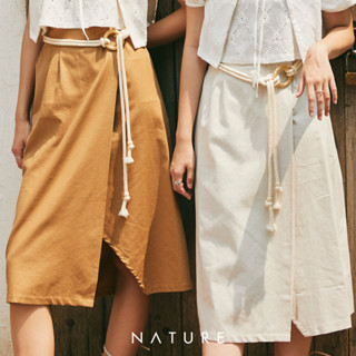 🍎 ลด45.-โค้ดWYQESS🍋nature.bkk - SKN0066 กระโปรงเข็มขัดเชือก ines rope belt long skirt