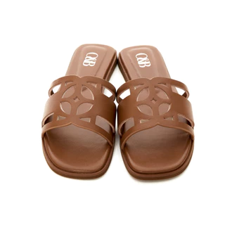 O&B รองเท้าหนังแพะ รุ่น OANDB SANDALS IN EXCLUSIVE BROWN-11148CG00442F_C0BRXX