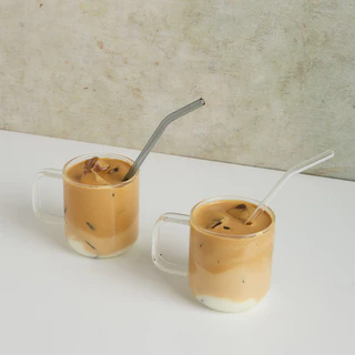POSH หลอดโบโรซิลิเกตสีสันสดใส - GLASS STRAW SET WITH 1PC BRUSH