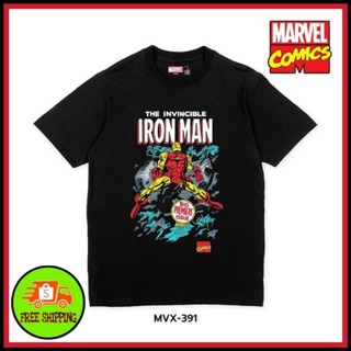 เสื้อMarvel ลาย I ron man สีดำ ( MVX-391 )