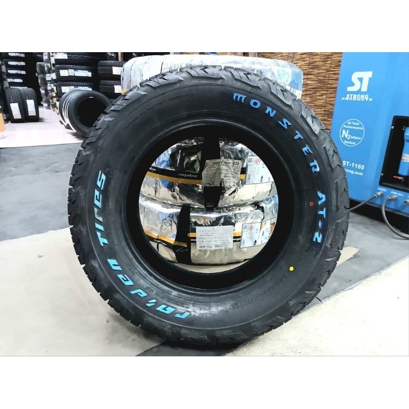 ยางใหม่ค้างปี 265/60R18 Raiden Monster AT-2 ผลิตปี 2022 พร้อมจุ๊บลมแปซิฟิค 4 ตัวประกันบวม 1 ปี จัดส่