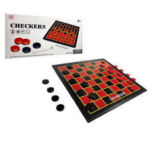 Checkers GAME กระดานหมากฮอส เกมส์หมากฮอส ไว้แข่งขันกับเพื่อน เกมส์ฝึกสมอง ขนาดพกพา พับได้