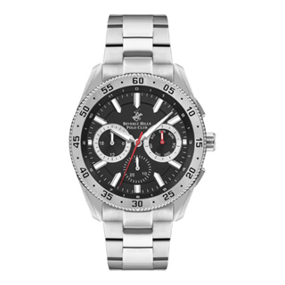 Beverly Hills Polo BP3409X.350 นาฬิกาข้อมือผู้ชาย Chronograph สายสแตนเลส Silver/Black