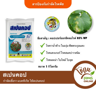 สเปนคอป ขนาด 1 กิโลกรัม ตราหัวเสือลูกโลก กำจัด โรคเชื้อรา แบคทีเรีย ได้หลายชนิด