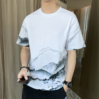 Boy.shop  ทรงสุดฮิต เสื้อยืดOversize เสื้อทรงใหญ่ เนื้อผ้านิ่มเด้งไม่ระคายผิว สีสันสุดเท่ลายสกรีนภูเขาสุดสวย ใส่เลยดูดี